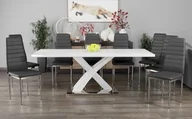 Stoły - Meblemwm STÓŁ "X" BIAŁY ROZKŁADANY 160/240 WYSOKI POŁYSK FB6F-239CEJ - miniaturka - grafika 1