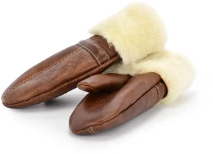 TMC Naturalleather Ciepłe brazowe rękawiczki skórzane z jednym palcem dziecięce - Rękawiczki dla dzieci - miniaturka - grafika 4