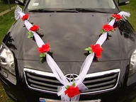Dekoracje domu - Autoschmuck Organza M samochód biżuteria dla pary ślubnej róża dekoracyjna dekoracja auta biżuteria na wesele samochód ślubny girlanda dekoracyjna do samochodów osobowych. - miniaturka - grafika 1