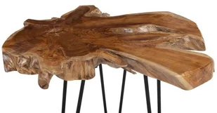 Beliani Zestaw 2 stolików pomocniczych ciemne drewno z czarnym CAMROSE - Ławy i stoliki kawowe - miniaturka - grafika 7