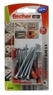 Fischer Kołek uniwersalny Duopower 8 x 40 z wkrętem 8 szt. 534998 - Kołki - miniaturka - grafika 2