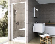 Ścianki i drzwi prysznicowe - Ravak Pivot PDOP1-80 drzwi prysznicowe jednoelementowe obrotowe białe/białe + Transparent 03G40101Z1 03G40101Z1 - miniaturka - grafika 1