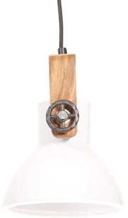 VidaXL Industrialna lampa wisząca, 25 W, biała, okrągła, 19 cm, E27 320540  VidaXL - Lampy pozostałe - miniaturka - grafika 4