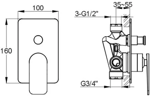 Kohlman Wexpo zestaw prysznicowy z deszczownicą 25 cm chrom QW210WR25 | - Zestawy prysznicowe - miniaturka - grafika 2