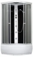 Kabiny z hydromasażem - Armazi Apollo 90x90 profil chrom szkło transparentne + brodzik QA-018 90 - miniaturka - grafika 1