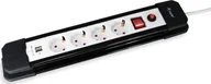 Listwy zasilające - Equip Listwa zasilająca 4 gniazda 1.5m biało-czarny 245553 245553 - miniaturka - grafika 1