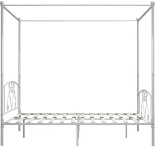 vidaXL Rama łóżka z baldachimem, biała, metalowa, 180 x 200 cm - Łóżka - miniaturka - grafika 4
