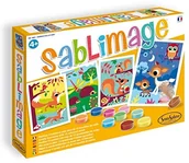 Zabawki kreatywne - Sentosphere 08801 - Piaskowe obrazy Zwierzęta leśne, zawartość 4 szablony obrazów, 16 puszek z różnokolorowym piaskiem, 25 x 18 cm 3908801 - miniaturka - grafika 1