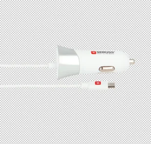 Skross ŁADOWARKA SAMOCHODOWA ZAPALNICZKA 12V/24V->1XUSB 5V 1A NA KABLU MICRO USB BIAŁA 2.900617 - Ładowarki samochodowe - miniaturka - grafika 2