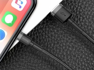 Baseus Cafule Kabel USB Lightning do iPhone iPad iPod 2A 3m Czarny CALKLF-RG1 - Adaptery i przejściówki - miniaturka - grafika 6