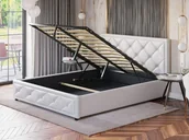 Łóżka - EMWOmeble ŁÓŻKO SYPIALNIANE 160X200 Z POJEMNIKIEM LB-45 EKOSKÓRA BIAŁE - miniaturka - grafika 1