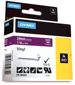 Taśmy do drukarek barwiące - Dymo Oryginał RHINO taśma winylowa 24mm biała na fioletowym 1805428 - miniaturka - grafika 1