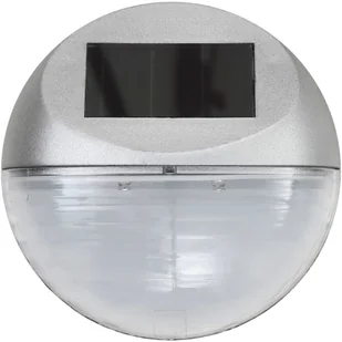 vidaXL Solarne lampy ścienne LED do ogrodu, 24 szt., okrągłe, srebrne - Lampy ogrodowe - miniaturka - grafika 4