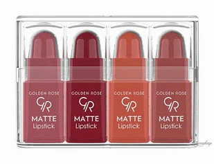 Golden Rose Matte Lipstick Mix - Zestaw 4 matowych mini pomadek do ust - 03 - Szminki - miniaturka - grafika 2