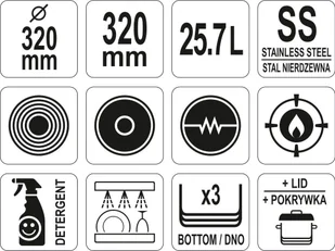 YATO Garnek nierdzewny z pokrywką 25,7l YATO YG-00006 YG-00006 - Garnki - miniaturka - grafika 5