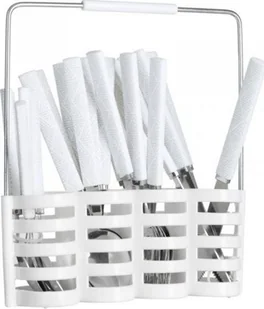 Secret de Gourmet Komplet sztućców dla 6 osób ze stojakiem stal nierdzewna kolor biały 150005B - Zestawy sztućców - miniaturka - grafika 2