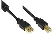 Kable USB - Good Connections 2510  025 port USB 2.0 wtyczka A na wtyk B, 0,25 m Szary/kabel do drukarki, czarny 0,50 m GC-M0079 - miniaturka - grafika 1