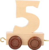 Samochody i pojazdy dla dzieci - Small Foot Small Foot 10557 5" wykonane z naturalnego drewna o czterech małych kół oraz możliwość połączenia z innymi cyframi pociągach 10557 - miniaturka - grafika 1