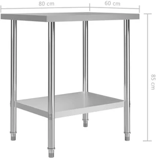 VidaXL Kuchenny stół roboczy, 80x60x85 cm, stal nierdzewna! 51186 VidaXL - Meble gastronomiczne - miniaturka - grafika 7