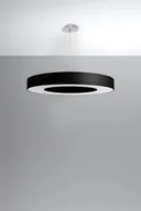 Lampy sufitowe - Sollux Lighting Lighting Oryginalna Oprawa Sufitowa Żyrandol SATURNO SLIM 70 Czarny Abażur Tworzywo Sztuczne Lampa Wisząca Okrągły Zwis Nowoczesny Styl Loft Industrial Oświetlenie Żarówka E27 Idealna do Salonu Jadalni Sypialn - miniaturka - grafika 1
