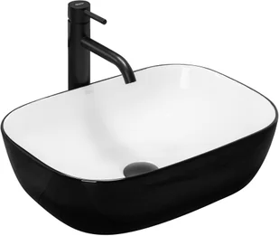 Rea Umywalka nablatowa Belinda White Black Edge U6332 - Umywalki - miniaturka - grafika 2