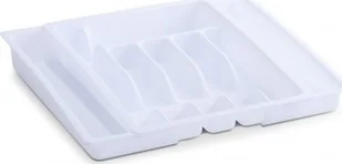 Zeller Rozsuwany pojemnik na sztućce wkład do szuflady kolor biały B0072CX5VA - Akcesoria do sztućców - miniaturka - grafika 2