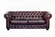 Sofy i kanapy - Chesterfield LINEA SOFA 3-osobowa kanapa BRENTON 100% skóry bawolej - Kolor: cherry - miniaturka - grafika 1
