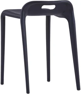 Stołki sztaplowane, 4 szt., czarne, plastikowe - Krzesła - miniaturka - grafika 6