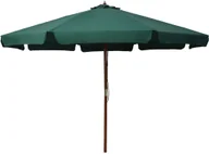 Parasole ogrodowe - vidaXL Parasol ogrodowy na drewnianym słupku, 330 cm, zielony vidaXL - miniaturka - grafika 1