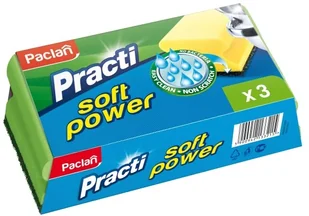 Paclan Gąbki Do Naczyń Soft Power 3SZT - Ściereczki, gąbki, czyściki - miniaturka - grafika 2
