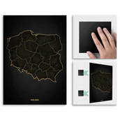 Plakaty - Pix4home Plakat metalowy Mapa City Lights Polska L POS-L-04274 - miniaturka - grafika 1