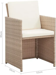 vidaXL 5 częściowy zestaw mebli ogrodowych z poduszkami rattan PE beżowy 46385 46385 - Meble ogrodowe - miniaturka - grafika 12