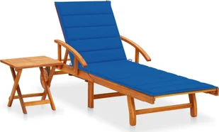 vidaXL Ogrodowy leżak ze stolikiem i poduszką, lite drewno akacjowe 3061627 - Leżaki ogrodowe - miniaturka - grafika 12