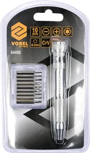 Vorel ZESTAW WKRĘTAK Z KOŃCÓWKAMI 10SZT 64400 64400 - Śrubokręty - miniaturka - grafika 2