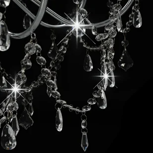 vidaXL Żyrandol z koralikami, srebrny, 8 żarówek E14 - Lampy sufitowe - miniaturka - grafika 6