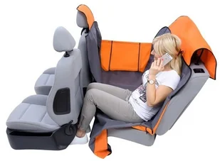 Kardiff Kardiff Activ Mata samochodowa na tylne fotele z zamkiem i bokami L brązowo-zielona - Sprzęt podróżny i transportery dla psów - miniaturka - grafika 3