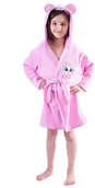 Szlafroki dla dzieci - Dorota Dziewczęcy szlafrok z uszami Nelinka różowy, kotek.  104 - miniaturka - grafika 1