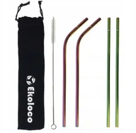 Słomki do napojów - EKOLOCO Słomki do Picia Wielokrotnego Użytku Metalowe, Ekoloco,  4 szt - miniaturka - grafika 1