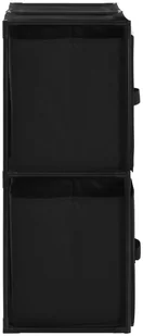 vidaXL Szafka, 4 kosze z tkaniny, czarne, 63x30x71 cm, stal vidaXL - Szafki do salonu - miniaturka - grafika 5