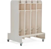 Meble do szkół i przedszkoli - AJ Produkty Zestaw do szatni EBBA, dwustronny, stojący, 8 sekcji, biały - miniaturka - grafika 1
