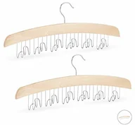 Wieszaki i stojaki - Relaxdays wieszak na pasek do szafy na ubrania, haczyk na 12 pasków, akcesoria uchwyt, drewno lotosu, wys. x szer. x gł., 2 szt. paczka 10024145_303 - miniaturka - grafika 1