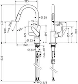 Baterie kuchenne - Hansgrohe Focus Bateria kuchenna czarny mat 31817670 - miniaturka - grafika 1