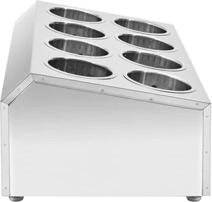 vidaXL Pojemnik na sztućce, 8 przegród, prostokątny, stal nierdzewna vidaXL - Akcesoria do sztućców - miniaturka - grafika 4