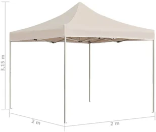 vidaXL Profesjonalny namiot imprezowy, aluminium, 2x2 m, kremowy - Pawilony ogrodowe - miniaturka - grafika 6