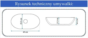 Rea Linda Silver 483x341x145 REA-U1135 - Umywalki - miniaturka - grafika 2