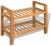Szafki na buty - vidaXL Stojak na buty z 2 półkami, drewno dębowe 49,5 x 27 40 cm - miniaturka - grafika 1