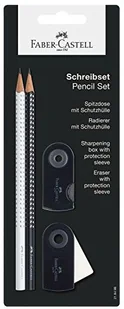 Faber-Castell Zestaw Sparkle&amp;Sleeve biały czarny 2 x ołówek temperówka gumka - Przybory szkolne - miniaturka - grafika 2