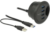 Switche - Delock 62868 huby i koncentratory USB 3.0 (3.1 Gen 1) Type-A 5000 Mbit/s Czarny, Hub USB - miniaturka - grafika 1