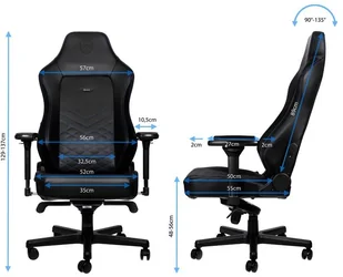 noblechairs Fotel gamingowy noblechairs HERO czarny niebieskie obszycie NBL-HRO-PU-BBL - Fotele gamingowe noblechairs Fotel gamingowy noblechairs HERO czarny niebieskie obszycie NBL-HRO-PU-BBL - Fotele gamingowe - miniaturka - grafika 2