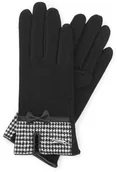 Rękawiczki - Wittchen Damskie rękawiczki z wykończeniem w pepitkę 47-6-117-1 - miniaturka - grafika 1